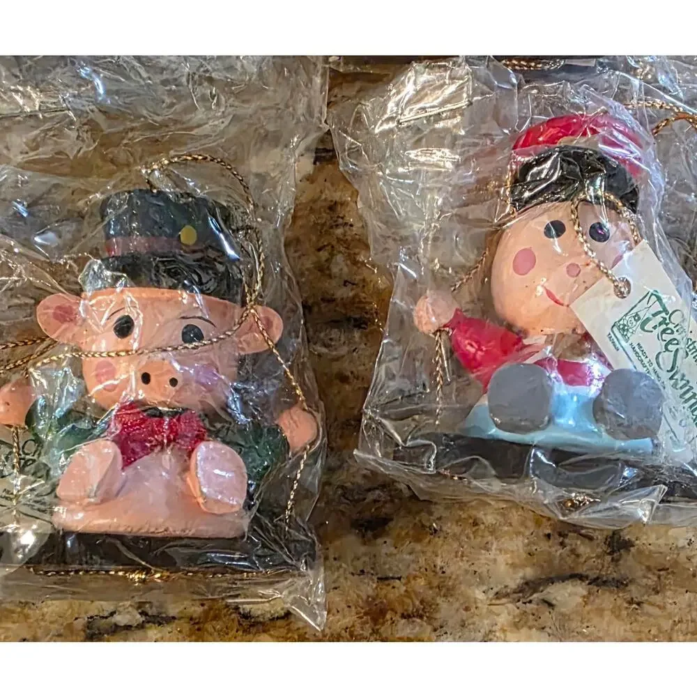 Lot of 6 Vintage Jasco Christmas Tree Swings Ornaments 3